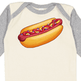 thumbnail image 4 of Inktastic Hot Dog Illustration with Mustard Onions and Ketchup Boys or Girls Long Sleeve Baby Bodysuit, 4 of 5