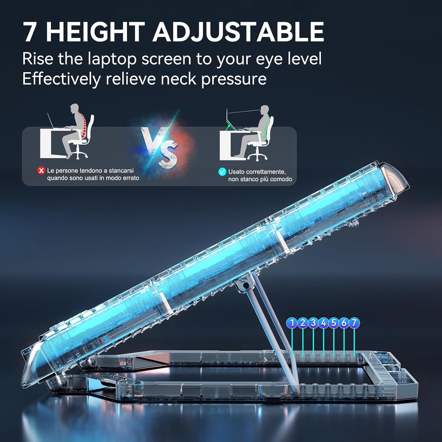 Gaming Laptop Cooling Pad with 15 RGB Fans, Fully Transparent Fan Cooler for 15-21 Inch, Stand 8 Height Adjustable, USB Port and Type-C