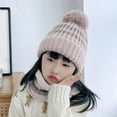 thumbnail image 6 of Windproof Thickened Autumn and Winter Pom Bobble Hat Cap Scarf Set Hat Bib Knit Hats Scarf BEIGE, 6 of 8