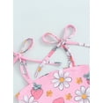 thumbnail image 6 of Nygoyerh Toddler Baby Girls Summer Sling Swimsuit Floral Print Tie Shoulder Strap Sleeveless Swimwear 6M 12M 18M 24M 3T 4T Kids Sweet Bathing Suit for Beach Wear, 6 of 7