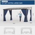 thumbnail image 2 of Kullavik 10' × 14' Hardtop Gazebo for Patio, Wall-Mounted Lean to Gazebo Pergola with Sloping Roof and Durable Aluminum Frame, Large Heavy Duty Awnings for Decks Backyard, Navy Blue, 2 of 7