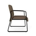 thumbnail image 3 of Waterfall Reception Waiting Sled Base Bariatic Chair / Black Steel / Brown, 3 of 5