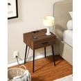 thumbnail image 5 of Mid-Century Nightstand (Set of Two) with Charging Station, Modern Side Table, and Single Drawer, 5 of 5