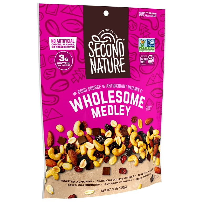 Second Nature Wholesome Medley Snack Mix, 14 oz Bag – Gluten Free