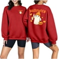 thumbnail image 3 of Jsaierl Womens Halloween Sweatshirts Plus Size Ghost Graphic Pullovers Soft Going Out Round Neck Long Sleeve Shirt Tops Halloween Party Supplies, Sizes S-2XL, 3 of 7