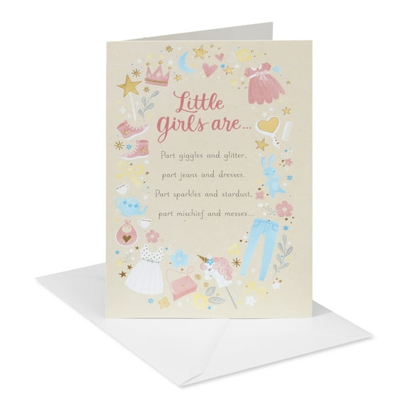 American Greetings Baby Girl Greeting Card (Charming Icons)