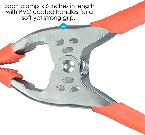 20 Pack 6-Inch Heavy Duty Metal Spring Clamps – 2.5" Jaw Opening, Strong Grip Large Clips for Woodworking, Photography Backdrops, Crafts, DIY Projects