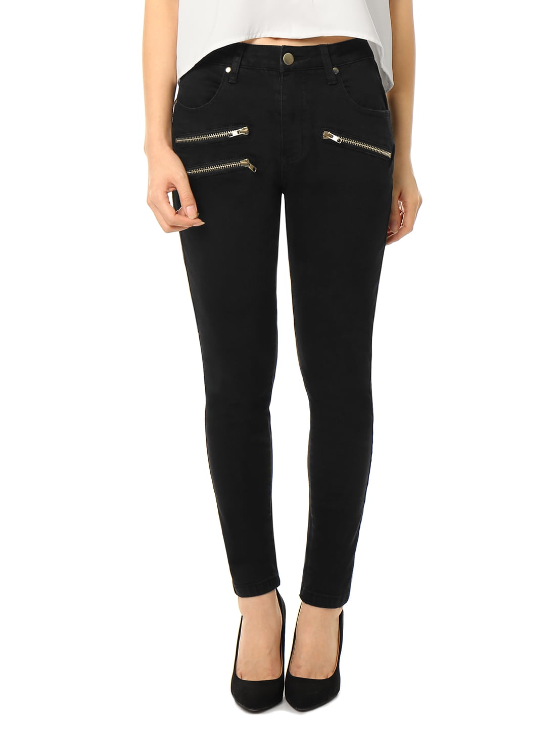 black skinny jeans with zips
