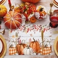 thumbnail image 3 of Orange White Pumpkins Placemats Set of 4, Thanksgiving Leaves Fall Grey Wood Washable Wipeable Table Mats for Dining Tables, Indoor Outdoor Kitchen Place Mats for Holiday Party Table Decor, 3 of 9