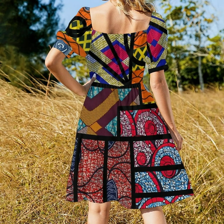 knee length dresses for ladies HDAfricanDress African Dresses For Ladies Dashiki Styles 2024 –  hdafricandress main image 0