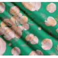 thumbnail image 3 of Soimoi Green Cotton Poplin Fabric Leaves & Peach Floral Watercolor Print Sewing Fabric BTY 56 Inch Wide, 3 of 7