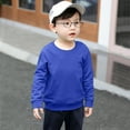 thumbnail image 3 of Toddler Baby Boy Girl Clothes Crewneck Sweatshirt Solid Color Long Sleeve Pullover Tops Fall Winter Casual Outfit, 3 of 5
