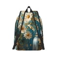 thumbnail image 2 of Honeii Delicate White Daisy Jars Print Canvas College Laptop Backpack, Durable Rucksack Travel Notebook Bag School Backpack Book Bag for Men Women-Medium, 2 of 7