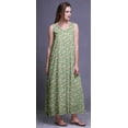 thumbnail image 2 of Bimba Rayon Maxi Nightwear Ladies Rayon Printed Sleeveless Night Gown Maxi Dress-L, 2 of 5
