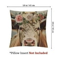 thumbnail image 4 of Shiartex Cute Animals Throw Pillow Covers Tibetan Plateau Baby Yak with Peonies Roses Flowers Green Leaves Garland Design Pillow Cushion Cover Farmhouse Rustic Home Sofa Pillowcase 2pcs White, 4 of 7