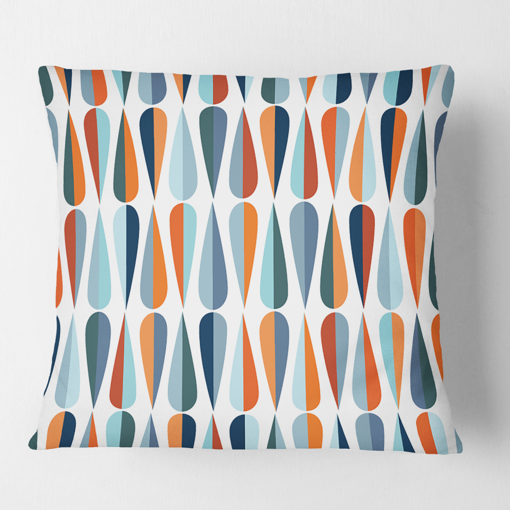 Designart Retro Abstract Drops V' Mid-Century Modern Throw Pillow - 18x18