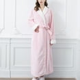 thumbnail image 4 of Defitshape Women's Long Sleeve Bath Robe Long Robes Warm Flannel Cozy Thick Fleece Fall High Waisted Sleepwear Pink Small-Large, 4 of 4