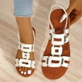 thumbnail image 5 of Sandals Women Flat Heel Open Toe Ankle Straps Thick Soled Spring Summer Fashionable Casual Versatile Solid Color Beach Shoes, 5 of 8