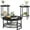 Black, variant on Baxluxe Round Coffee Table Set of 3, Wooden Living Room Center Table with 2 End Tables, Middle Table and Side Tables Set with Storage Shelves, 3 Pieces Tea Table Set for Home, Office, Black