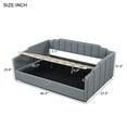 thumbnail image 4 of Full Size Upholstered Daybed with Underneath Storage, Linen Fabric Sofa Bed Frame with Slats Support and Solid Wood Legs for Living, Bedroom, Guest Room, No Box Spring Needed, Gray, 4 of 9