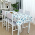 thumbnail image 2 of Unique Bargains Vinyl Rectangle Table Cover Blue Flower Pattern Tablecloth 54" x 71", 2 of 8