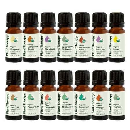 Plant Therapy Top 14 Organic Singles Set 100% Pure Undiluted Natural Aromatherapy 10 mL (1/3 oz) each