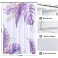 thumbnail image 2 of Purple Tropical Shower Curtain for Bathroom Botanical Shower Curtain Natural Shower Curtain Floral Watercolor Leaves Shower Curtain 72x72, 2 of 5