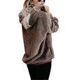 thumbnail image 2 of Sudadera de invierno para mujer Sudadera de lana difusa Sudadera con capucha de gran tamaño con bolsillos Sincero Hogar, 2 of 5
