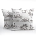 thumbnail image 2 of French Country Pillow Covers 16x16 Inch Set of 2 Black Brown and White Printed Vintage Toile Cottage Decorative Throw Pillows Rustic Farmhouse Pillow Cases Cotton Linen Cushion Covers for Couch Decor, 2 of 6