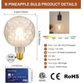 thumbnail image 2 of Bombillas LED decorativas vintage HeeHom de 40 vatios, bombilla LED Edison de filamento de 4 W con burbuja especial, luz cálida extragrande de 2700 K, casquillo E26 regulable, paquete de 1, 2 of 7