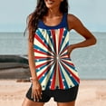 thumbnail image 4 of Enjoytime 4Th Of July Tummy Control Swimsuit Two Piece Bathing Suit Independence Day Print Strappy Back Set Holiday Tankini Top With Boyshorts Women Swimwear, 4 of 6