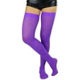 thumbnail image 6 of ToBeInStyle Women's Nylon Thigh High Schoolgirl Opaque Stockings Purple, 6 of 7