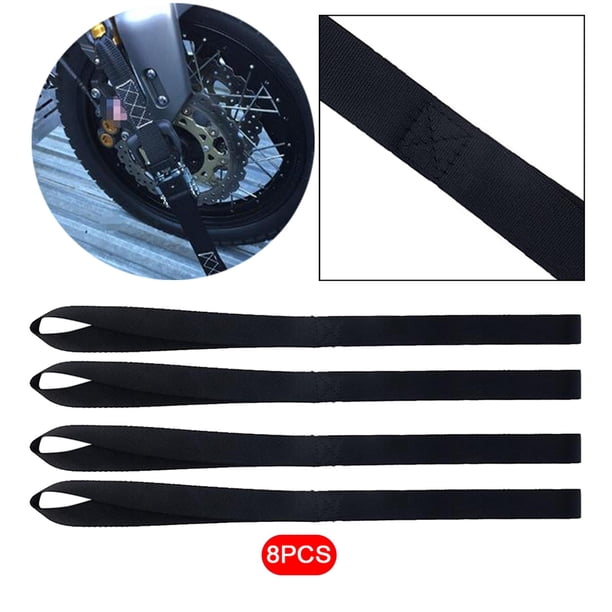 Correas de de suave negras para remolque, remolque, camión de carga, barco, vehículo pequeño y corto 8 piezas shamjiam Correas de amarre de bucle suave