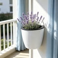thumbnail image 4 of Indoor Outdoor Wall Mounted Planters With Drainage Holes - Plastic Flower Pots for Balcony, Terrace, Wall Decor - Black, 4 of 6