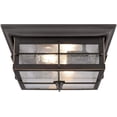 thumbnail image 5 of 6578400 Orwell 2 Light Outdoor Flush Mount Fixture in Oil Rubbed Bronze and Clear Glass, 5 of 7
