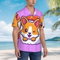 thumbnail image 5 of Daiia Corgi In Sushi Roll Hawaiian Shirt for Men Gentle Cotton Regular Short Sleeve Casual-Medium, 5 of 9