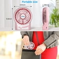 thumbnail image 5 of efluky Mini ventilador de escritorio de 3 velocidades, funciona con pilas recargables con luz LED, ventilador USB portátil silencioso para el hogar, oficina, viajes, camping, exterior, interior, 4,9 p, 5 of 5