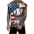 thumbnail image 2 of 4th of July Tanks American Flag Tank Top Men Red White and Blue Tops Mens Tank Top Patriotic Mens Fourth of July Tank Men Casual Fashion Printing Pullover Round Neck Sports Tank, 2 of 5