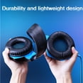 thumbnail image 6 of Gaming Headset, G2000 Wired Over-Ear Headset with Noise-Canceling Microphone, Soft Ear Cushions and Bass Surround Sound, Compatible with PS5/Xbox/PC,Blue, 6 of 8