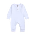 thumbnail image 1 of Girls Boys Solid Color Jumpsuit Spring and Autumn Long-Sleeved Clothes Set Girls Newborn Baby Jumpsuit 0-24M, 1 of 4