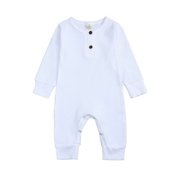 Girls Boys Solid Color Jumpsuit Spring and Autumn Long-Sleeved Clothes Set Girls Newborn Baby Jumpsuit 0-24M
