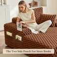 thumbnail image 4 of ATHOPE 67.3" Chaise Lounge Chair Indoor, Corduroy Couch Chair with Pillows, Comfy Reading Chairs with Wide Arms, Upholstered Sleeper Sofa for Living Room, No Assembly Required, Brown, 4 of 8
