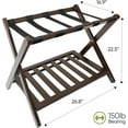 thumbnail image 6 of Fully Assembled Bamboo Luggage Rack, Folding Suitcase Stand with 5 Nylon Straps, Luggage Holders with Shelf, Ideal for Guest Room, Bedroom, Hotel, Espresso, 6 of 6