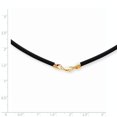 thumbnail image 2 of 14k Yellow Gold 4mm 20in Yellow Clasp Black Rubber Cord Necklace 20 Inch - Lobster Claw, 2 of 2
