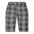 thumbnail image 4 of IROINNID Reduced Bermuda Shorts for Men Plaid Five-point Pants Suit Shorts Have Pockets Button Pants,Gray, 4 of 6