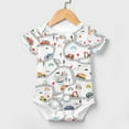 thumbnail image 6 of City Road Maps Onesie Bodysuit for Baby Boy Girl Car Vehicles Excavator Tractors Truck Short Sleeve Bodysuit Forest Mountain Rainbow Rompers, 6 of 7