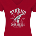 thumbnail image 4 of Inktastic Be Strong and Courageous Women's V-Neck T-Shirt, 4 of 5