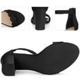 thumbnail image 4 of Unique Bargains Women's Sandals Ankle Strap Scalloped Decor Chunky Heels Sandals, 4 of 6