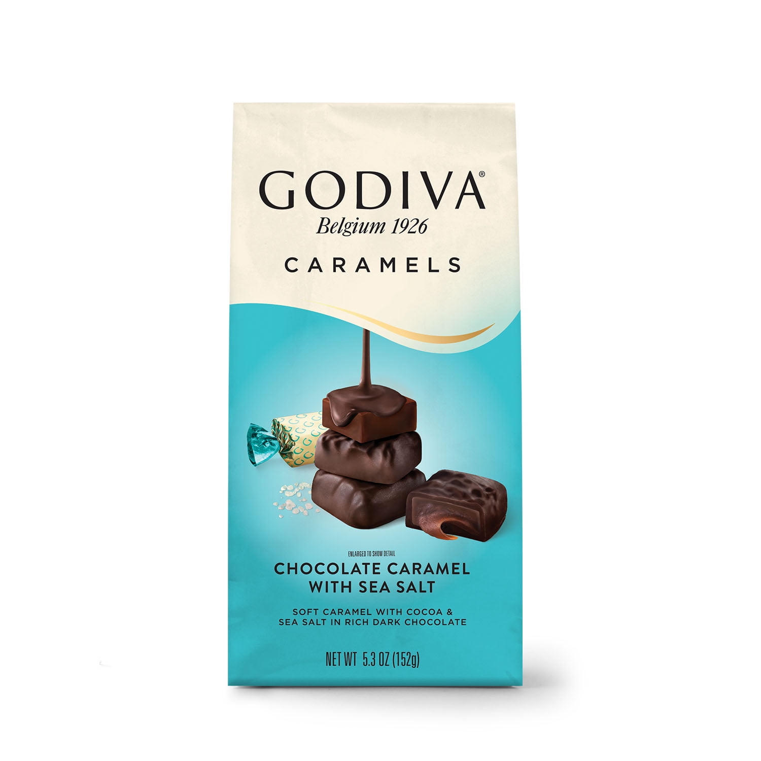 (3 pack) Godiva Caramel with Sea Salt in Rich Dark Chocolate , 5.3 oz