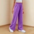 thumbnail image 4 of VV AVEORS Teen Girls Barrel Sweatpants High Waisted Fleece Baggy Casual School Sweat Pants With Pockets For Teen Girls Purple 140, 4 of 9
